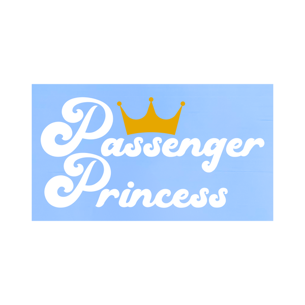 Funny Retro Style Passenger Princess Die Cut Vinyl Car Decal