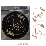 2 PC Die Cut Vinyl Line Art Leaf Wreath "Wash" & "Dry" Decal Pack