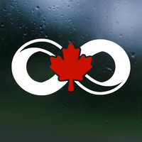 Die Cut Vinyl Infinity Canadian Maple Leaf Decal - Car Decal, Truck Decal, Laptop Decal