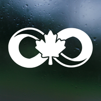 Die Cut Vinyl Infinity Canadian Maple Leaf Decal - Car Decal, Truck Decal, Laptop Decal