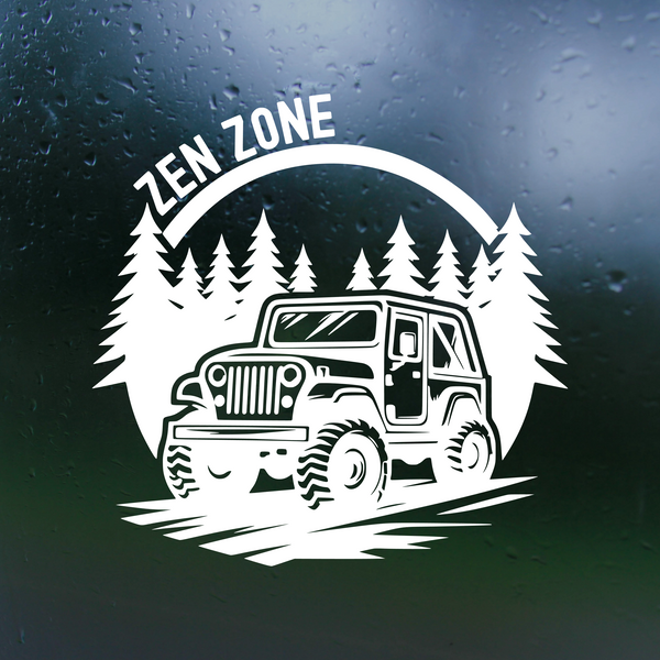 Dye Cut Vinyl Off Road 4x4 "Zen Zone" Jeep Inspired Decal