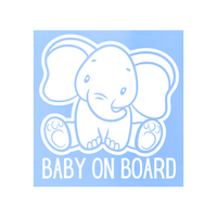 Die Cut Vinyl Elephant Baby On Board Dye Cut Decal