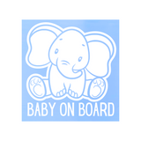 Die Cut Vinyl Elephant Baby On Board Dye Cut Decal