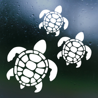 Dye Cut Vinyl Turtle Family Decal - Car Decal, Truck Decal, Window Decal