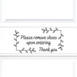 Die Cut Vinyl Outdoor "Please Remove Shoes Upon Entering" Decal