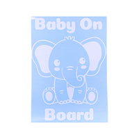 Die Cut Vinyl Elephant Baby On Board Decal - Waterproof Vehicle / Window Decal