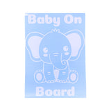 Die Cut Vinyl Elephant Baby On Board Decal - Waterproof Vehicle / Window Decal