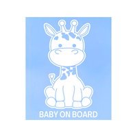 Die Cut Vinyl Cute Giraffe Baby On Board Car Decal