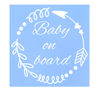 Baby On Board Wreath Die Cut Vinyl Decal