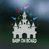 Die Cut Vinyl Baby On Board Royal Castle Themed Decal - Waterproof Vehicle / Window Decal