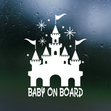 Die Cut Vinyl Baby On Board Royal Castle Themed Decal - Waterproof Vehicle / Window Decal