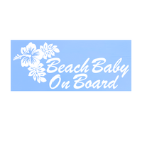 Die Cut Vinyl Beach Baby On Board Decal - Vehicle / Window Decal