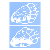 Die Cut Vinyl Bear Paw Outdoor Scene Decal - Vehicle Decal, Camper Decal, Window Decal