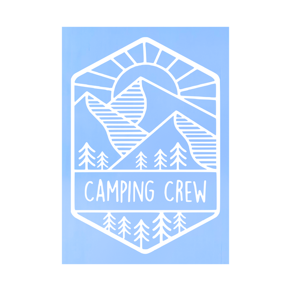 Die Cut Vinyl "Camping Crew" Decal - Camper Decal, Vehicle Decal, Trailer Decal