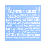 Die Cut Vinyl Camping Rules Decal - Camper Decal, Trailer Decal, Window Decal