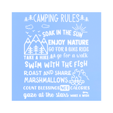 Custom Die Cut Vinyl Camping Rules Decal