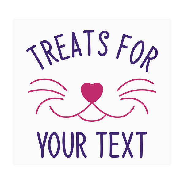 Die Cut Vinyl Custom Cat Treat Container Decal