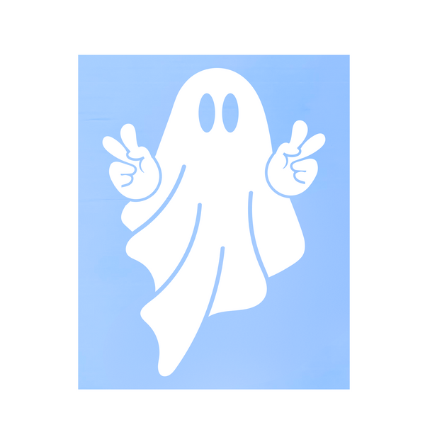 Die Cut Vinyl Funny Halloween Ghost Decal - Vehicle / Window Decal