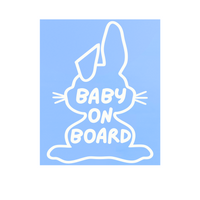 Custom Die Cut Vinyl Bunny Baby On Board Decal