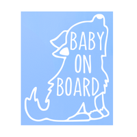 Die Cut Vinyl Baby Wolf "Baby On Board" Decal - Car Decal, Truck Decal, Laptop Decal