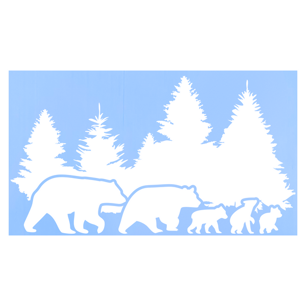 Die Cut Vinyl Bear Family Of 5 Decal - Vehicle / Window / Trailer Decal