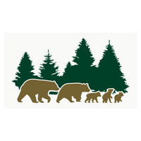 Die Cut Vinyl Bear Family Of 5 Decal - Vehicle / Window / Trailer Decal