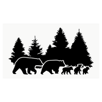 Die Cut Vinyl Bear Family Of 5 Decal - Vehicle / Window / Trailer Decal