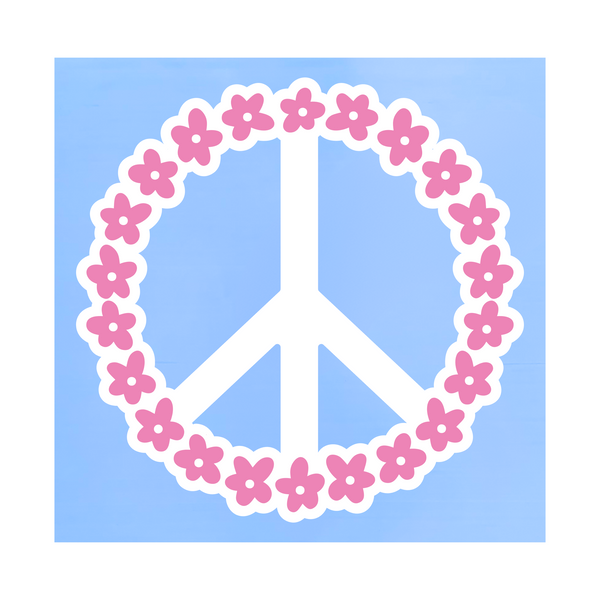 Die Cut Vinyl Peace Flower Decal - Vehicle / Window / Laptop Decal