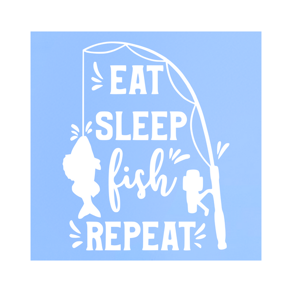 Die Cut Vinyl Eat Sleep Fish Repeat Decal