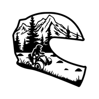 Die Cut Vinyl ATV Helmet Outdoor Scene Decal - Car Decal, Truck Decal, Trailer Decal