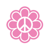 Die Cut Vinyl Funky Peace Flower Decal - Car Decal, Truck Decal