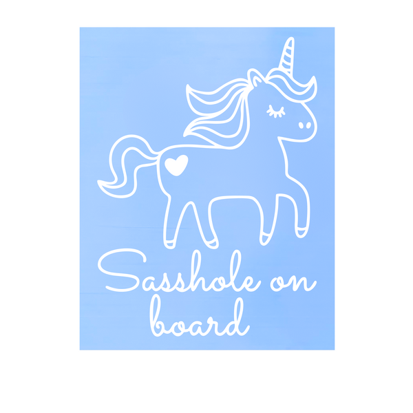 Unicorn Sasshole Baby On Board Car/Truck Decal