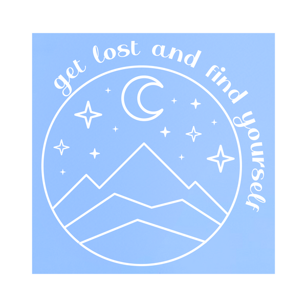 "Get Lost and Find Yourself" Die Cut Vinyl Outdoor Scene Decal