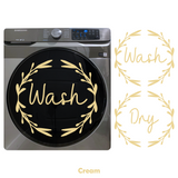 2Pc Die Cut Vinyl Foliage Wreath Style Wash And Dry Decal Pack - Washer And Dryer Decal Pack