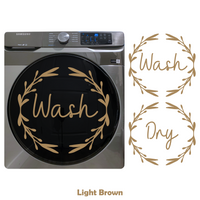 2Pc Die Cut Vinyl Foliage Wreath Style Wash And Dry Decal Pack - Washer And Dryer Decal Pack