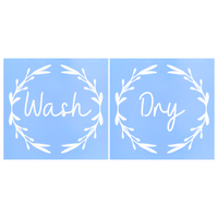 2Pc Die Cut Vinyl Foliage Wreath Style Wash And Dry Decal Pack - Washer And Dryer Decal Pack